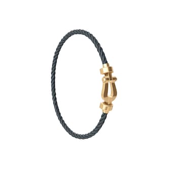 FRED Force 10 18ct Yellow Gold Buckle & Storm Grey Cable Medium Model - Size 15