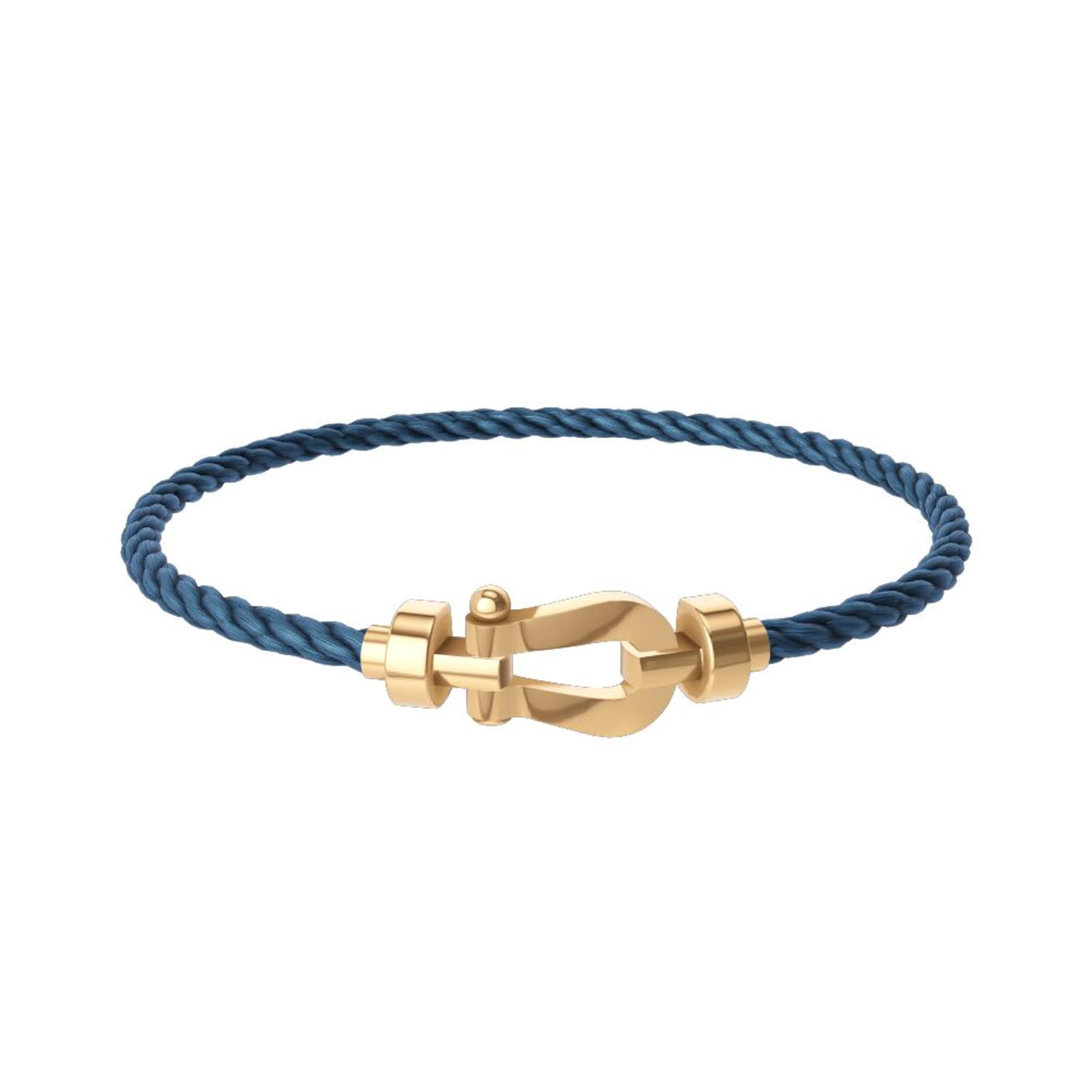 FRED Force 10 18ct Yellow Gold Buckle & Blue Jean Cable Medium Model - Size 15 FRED Force 10 18ct Yellow Gold Buckle & Blue Jean Cable Medium Model - Size 15