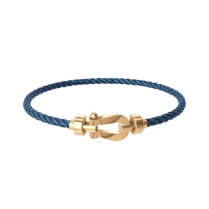 FRED Force 10 18ct Yellow Gold Buckle & Blue Jean Cable Medium Model - Size 15