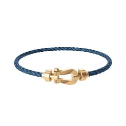 37080437 - Force 10 18ct Yellow Gold Buckle & Blue Jean Cable Medium Model - Size 15