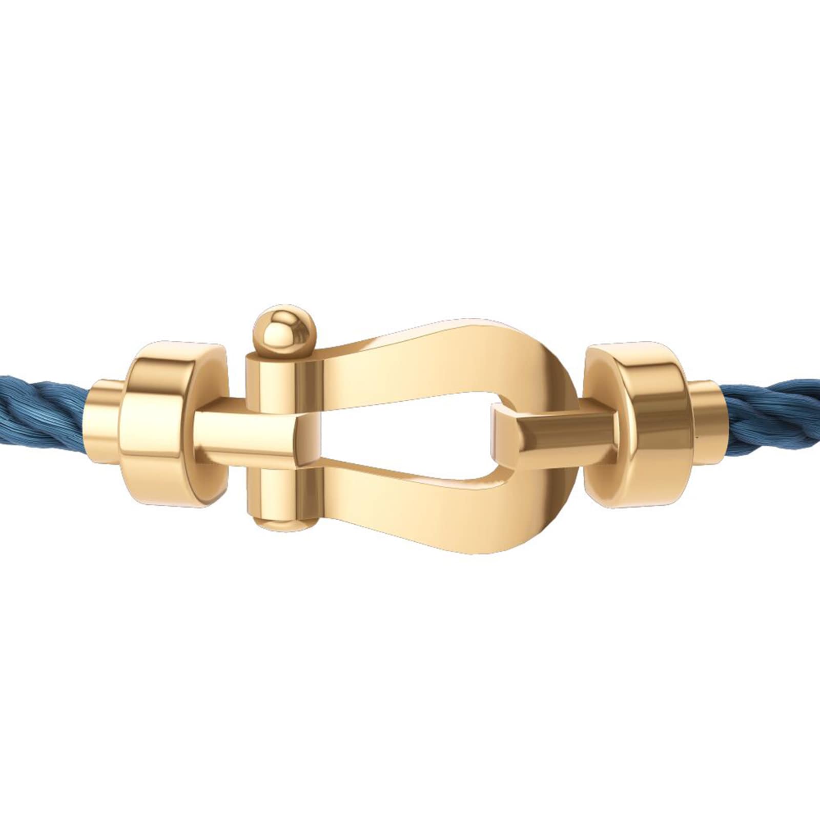 FRED Force 10 18ct Yellow Gold Buckle & Blue Jean Cable Medium Model - Size 15 FRED Force 10 18ct Yellow Gold Buckle & Blue Jean Cable Medium Model - Size 15