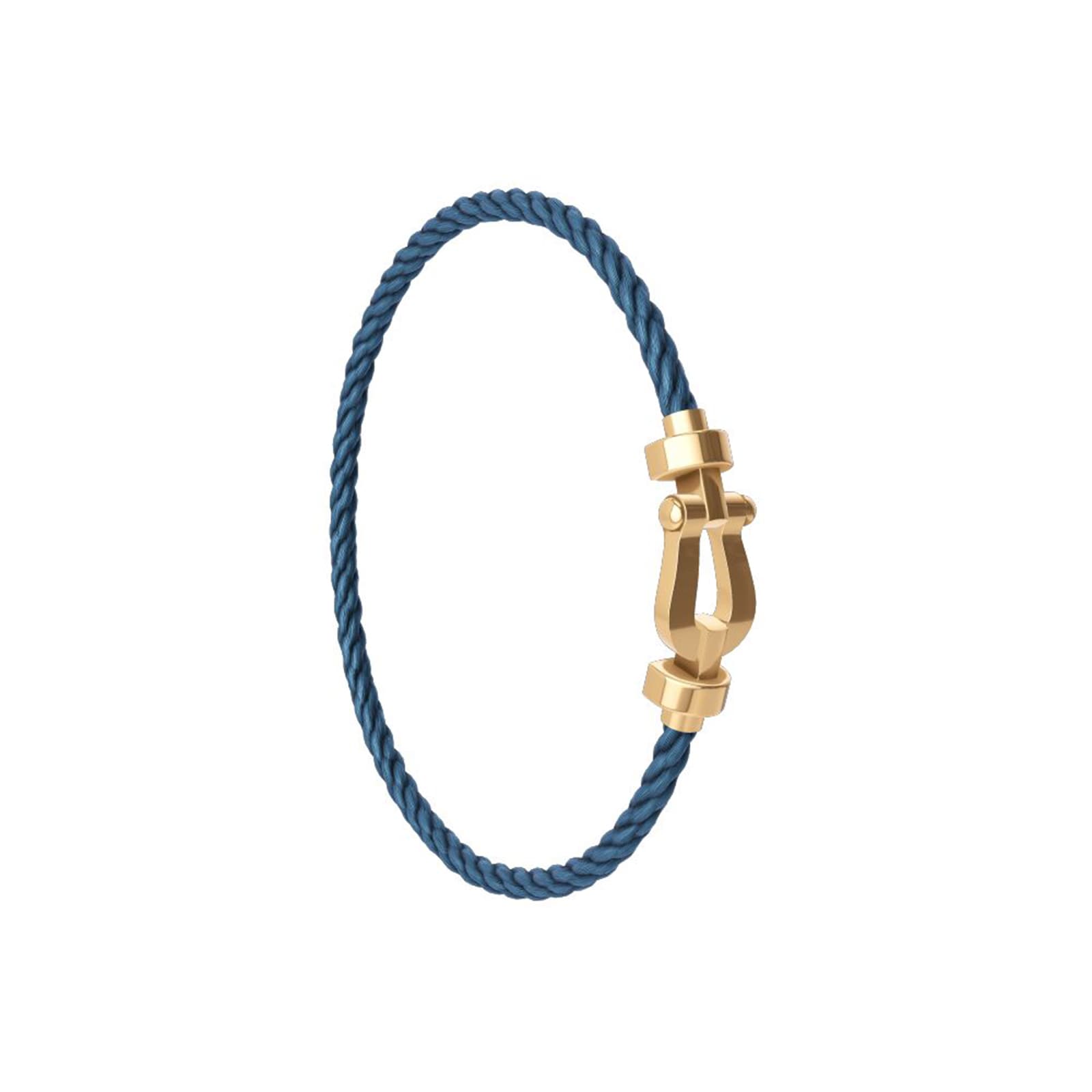 FRED Force 10 18ct Yellow Gold Buckle & Blue Jean Cable Medium Model - Size 15 FRED Force 10 18ct Yellow Gold Buckle & Blue Jean Cable Medium Model - Size 15