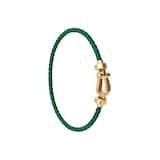 FRED Force 10 18ct Yellow Gold Buckle & Green Cable Medium Model - Size 17