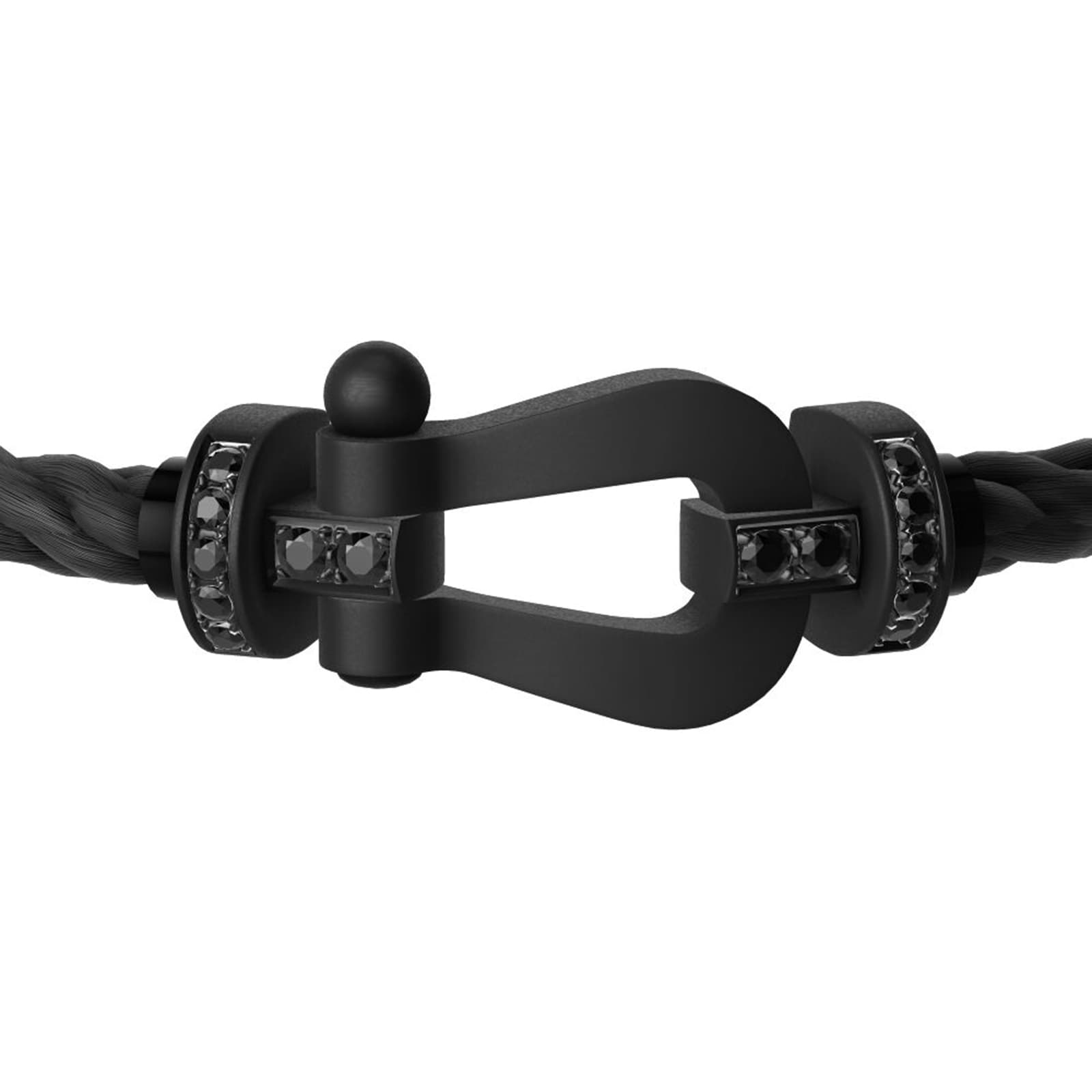 FRED Force 10 Titanium 0.32ct Black Diamond Buckle & Black Cable Large Model - Size 16 FRED Force 10 Titanium 0.32ct Black Diamond Buckle & Black Cable Large Model - Size 16
