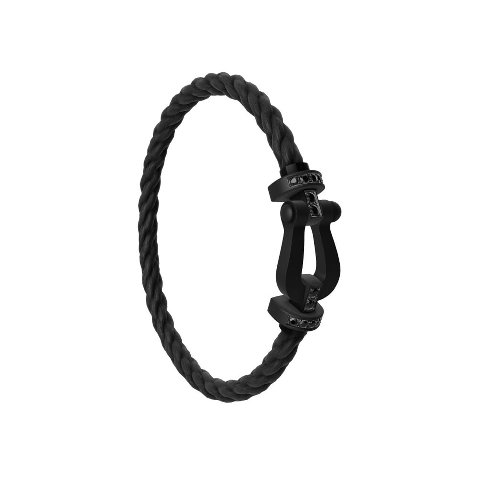 FRED Force 10 Titanium 0.32ct Black Diamond Buckle & Black Cable Large Model - Size 16 FRED Force 10 Titanium 0.32ct Black Diamond Buckle & Black Cable Large Model - Size 16