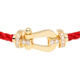 FRED Force 10 18ct Yellow Gold 0.24ct Diamond Buckle & Red Cable Large Model - Size 16