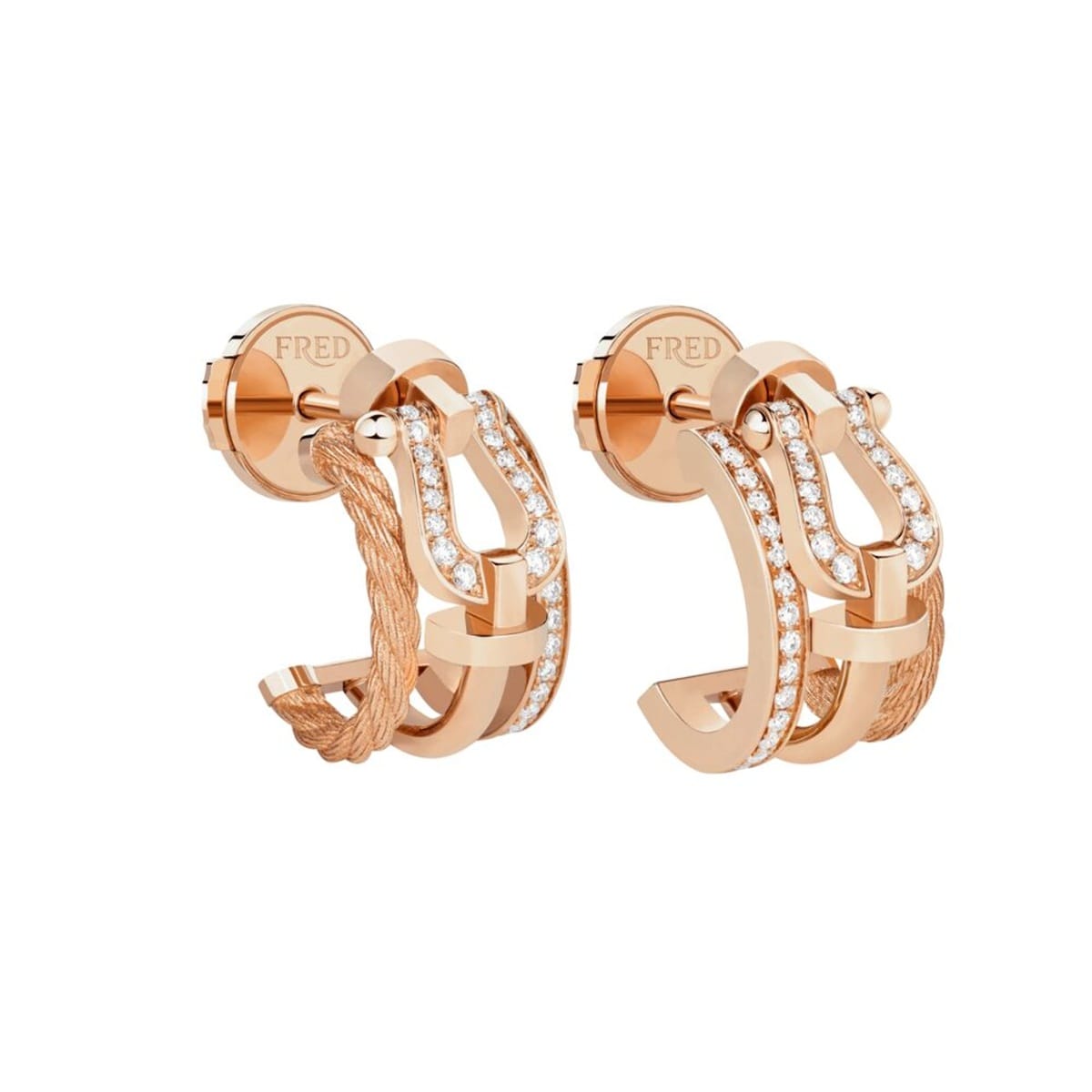 Fred Force 10 Rise 18ct Rose Gold 0.19ct Diamond Earrings Fred Force 10 Rise 18ct Rose Gold 0.19ct Diamond Earrings