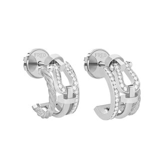 Fred Force 10 Rise 18ct White Gold 0.19ct Diamond Earrings