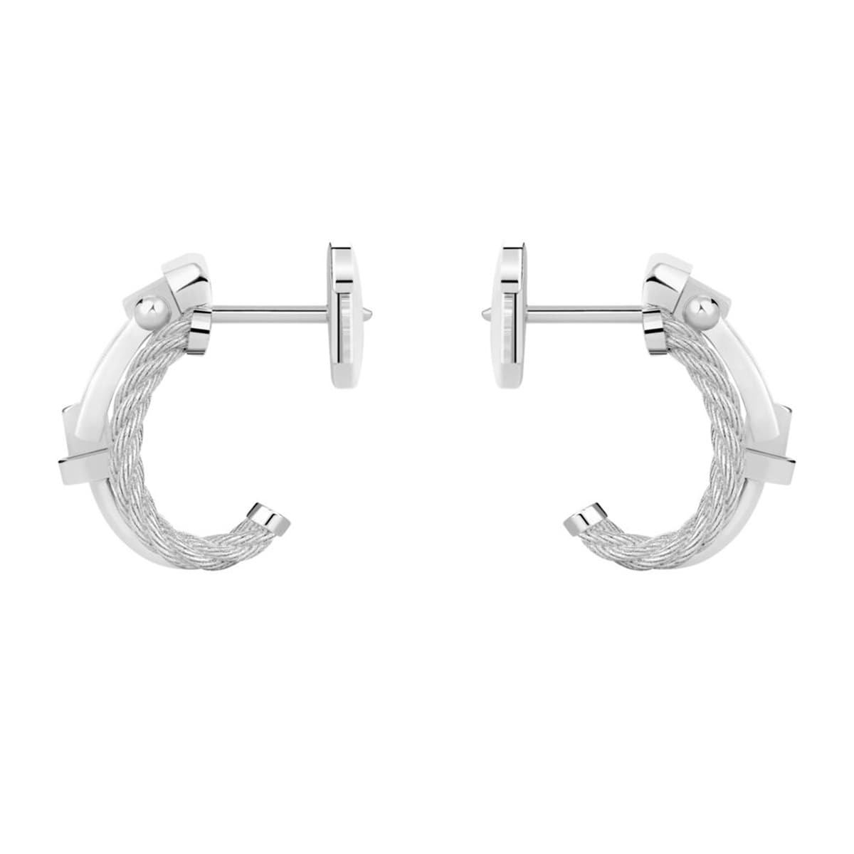 Fred Force 10 Rise 18ct White Gold 0.19ct Diamond Earrings