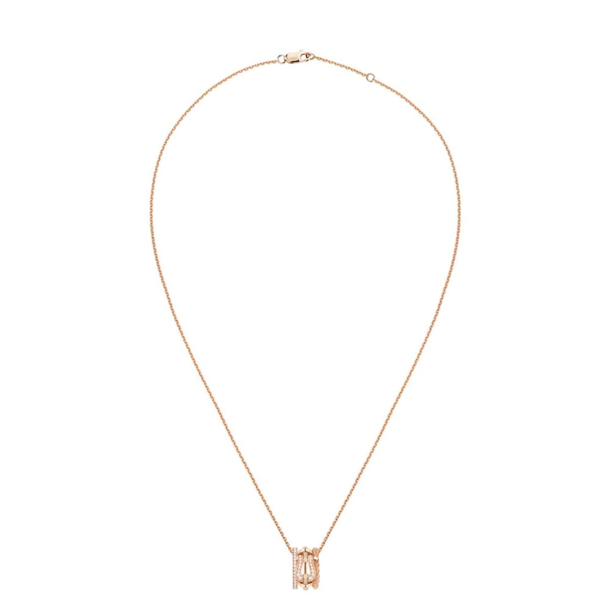 Fred Force 10 Rise 18ct Rose Gold 0.10ct Diamond Necklace