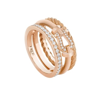 Fred Force 10 Rise 18ct Rose Gold 0.32ct Diamond Ring