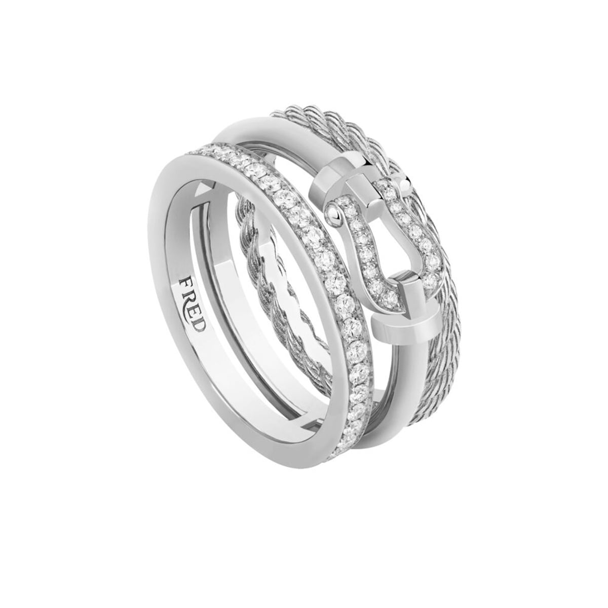 Fred Force 10 Rise 18ct White Gold 0.32ct Diamond Ring