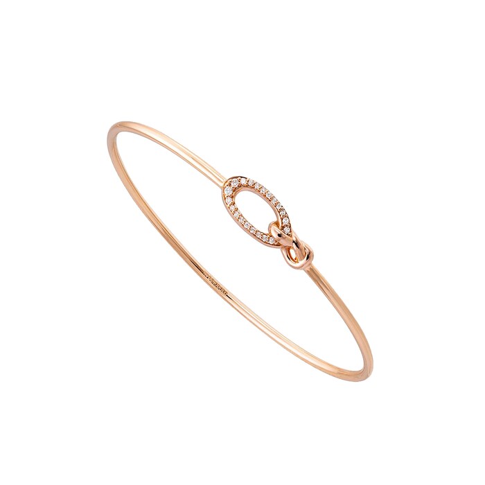 Di Modolo Nodo 18ct Rose Gold 0.14cttw Diamond Pave Bangle