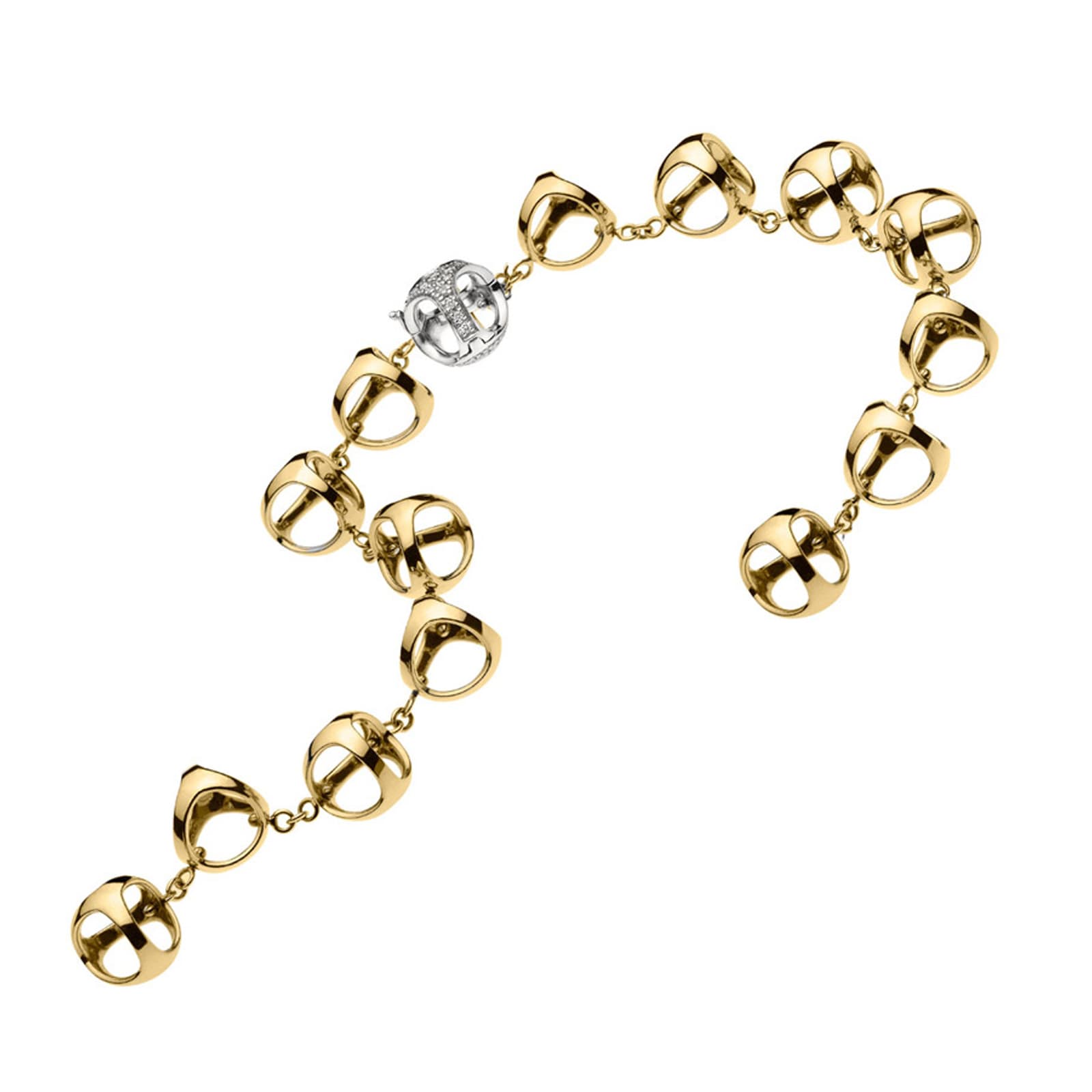 Di Modolo 18k Yellow Gold 0.15cttw Pave Icona Bracelet