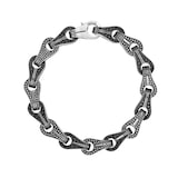 Di Modolo Sterling Silver 6.34cttw Black Diamond 10mm Mens Bracelet