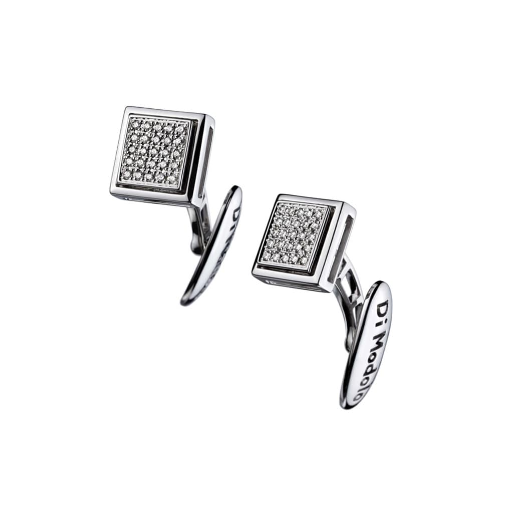 18k White Gold 0.15cttw Diamond And Sapphire Stud Earrings