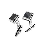 Di Modolo 18k White Gold Onyx Falco Cufflinks