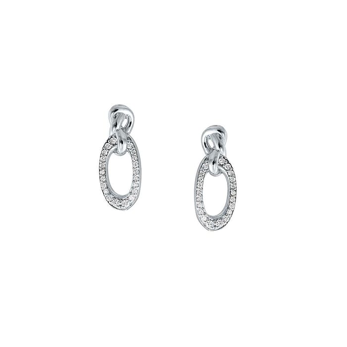 Di Modolo Nodo 18ct White Gold 0.15cttw Diamond Pave Drop Earrings