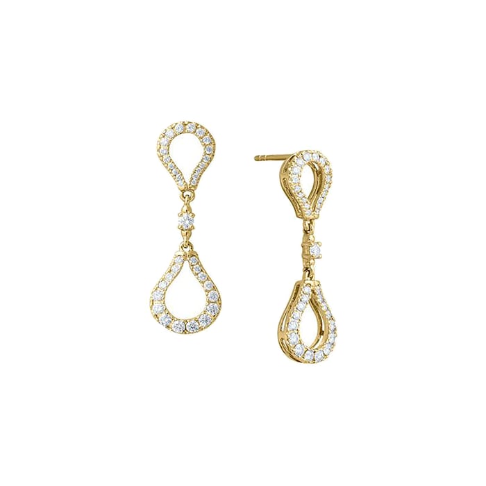 Di Modolo Fiama 18ct Yellow Gold 1.15cttw Diamond Pave Drop Earrings