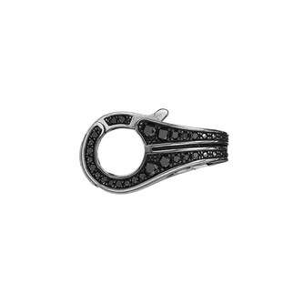 Di Modolo Sterling Silver Mens Black Diamond Clasp Chain