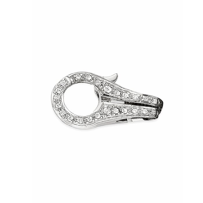 Di Modolo Sterling Silver Mens White Diamond Clasp Chain