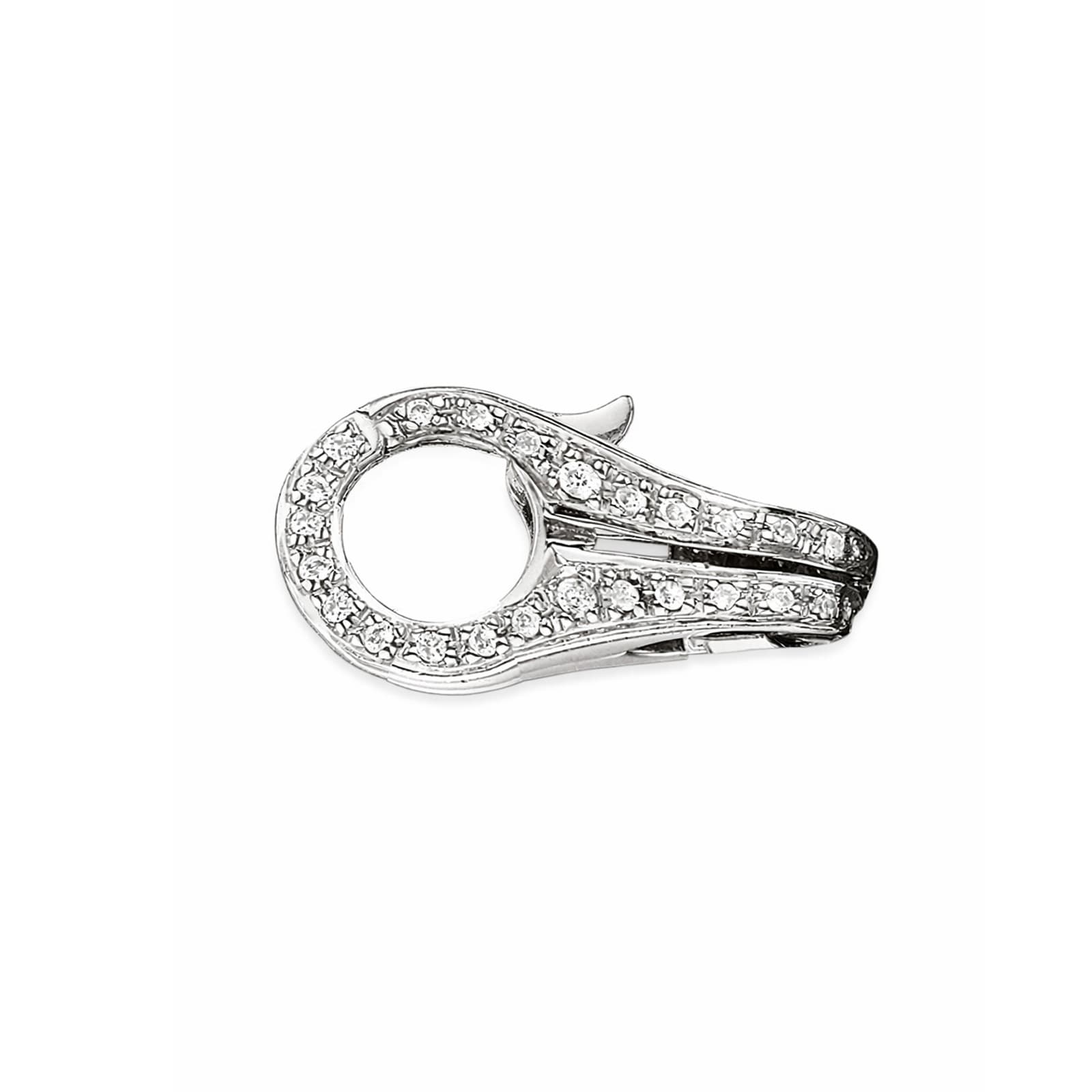 Di Modolo Sterling Silver Mens White Diamond Clasp Chain
