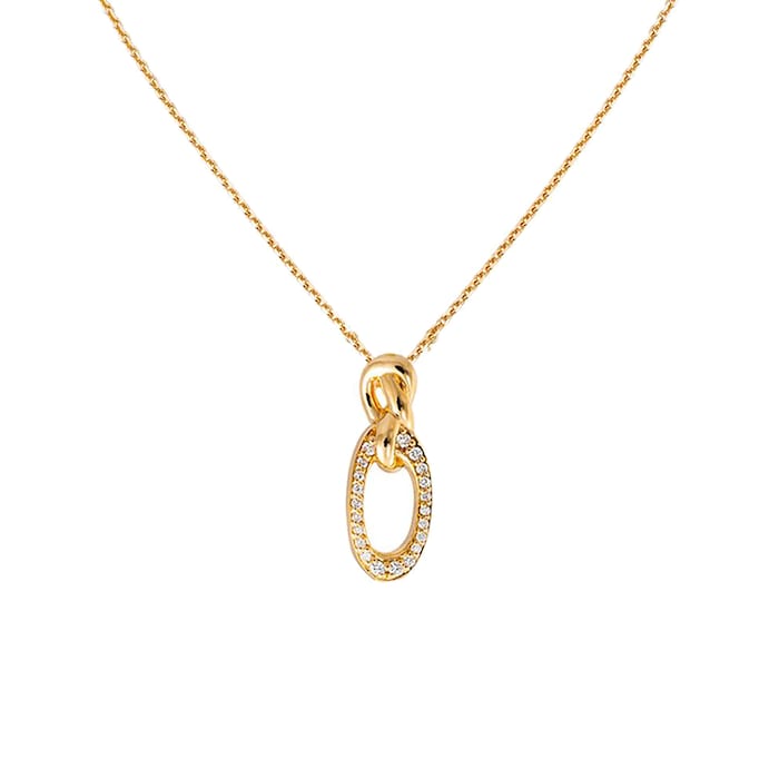 Di Modolo Nodo 18ct Yellow Gold 0.15cttw Diamond Pave Pendant