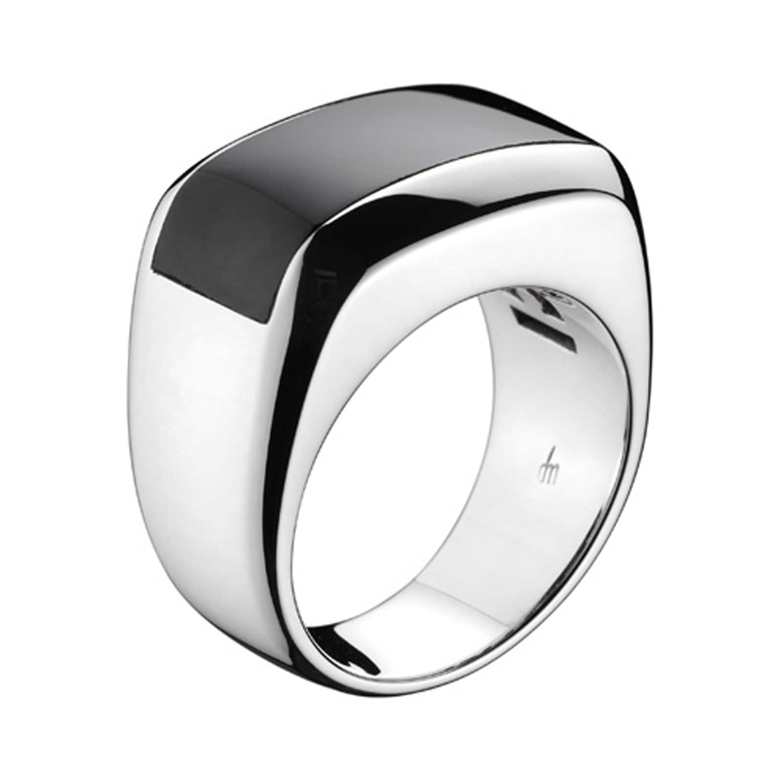 Di Modolo 18k White Gold Falco Mens Onyx Ring - Size 10