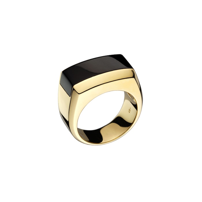 Di Modolo Mens Falco 18K Yellow Gold & Black Onyx Ring