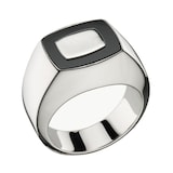 Di Modolo 18k White Gold Falco Onyx Plain Ring - Size 10