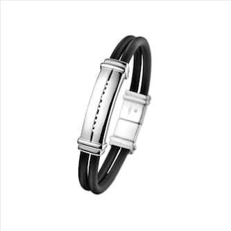 Di Modolo 18k White Gold Falco Rubber Mens Bracelet Di Modolo 18k White Gold Falco Rubber Mens Bracelet
