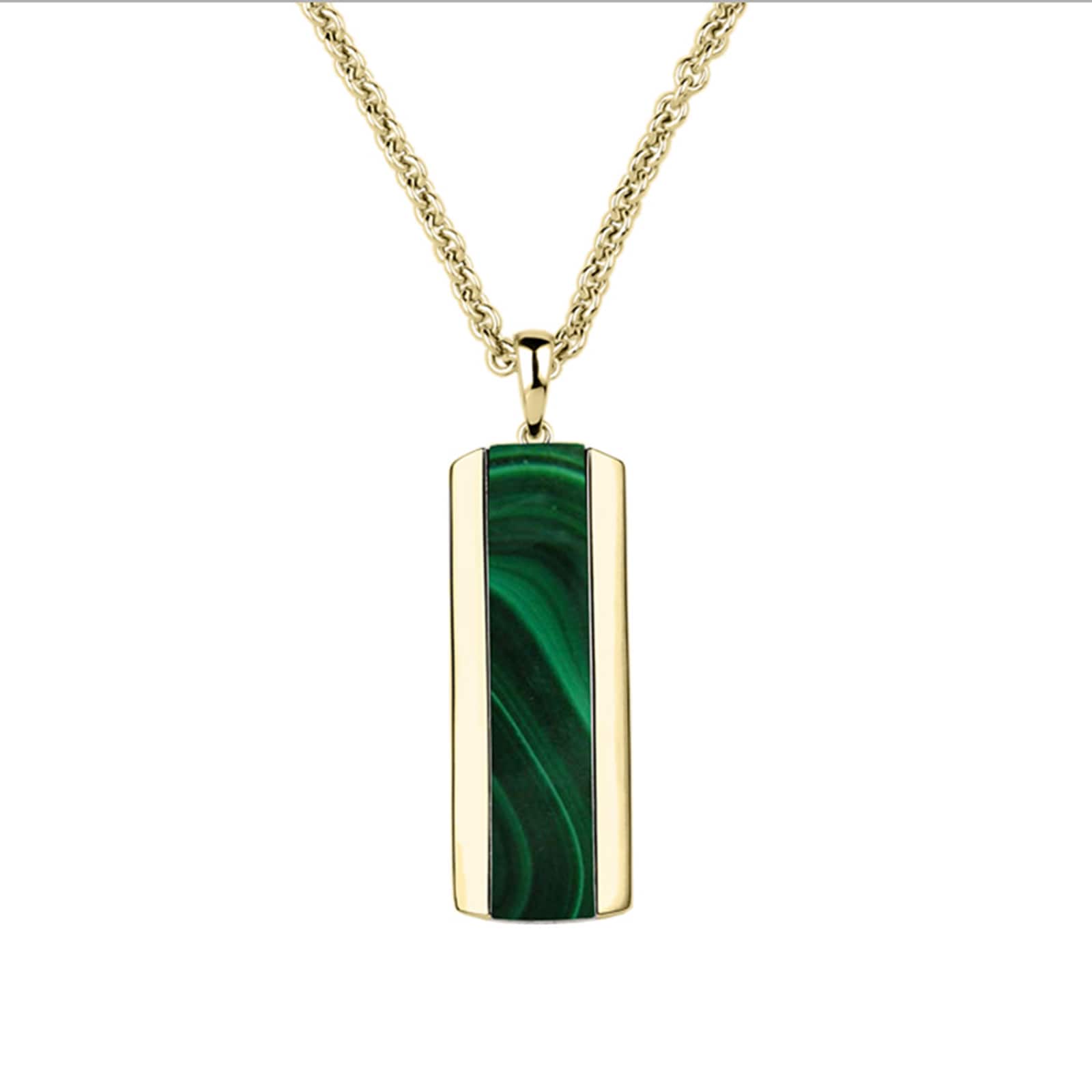 Di Modolo Mens Falco 18K Yellow Gold & Malachite Pendant