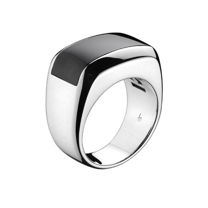 Di Modolo 18k White Gold Onyx Mens Falco Ring