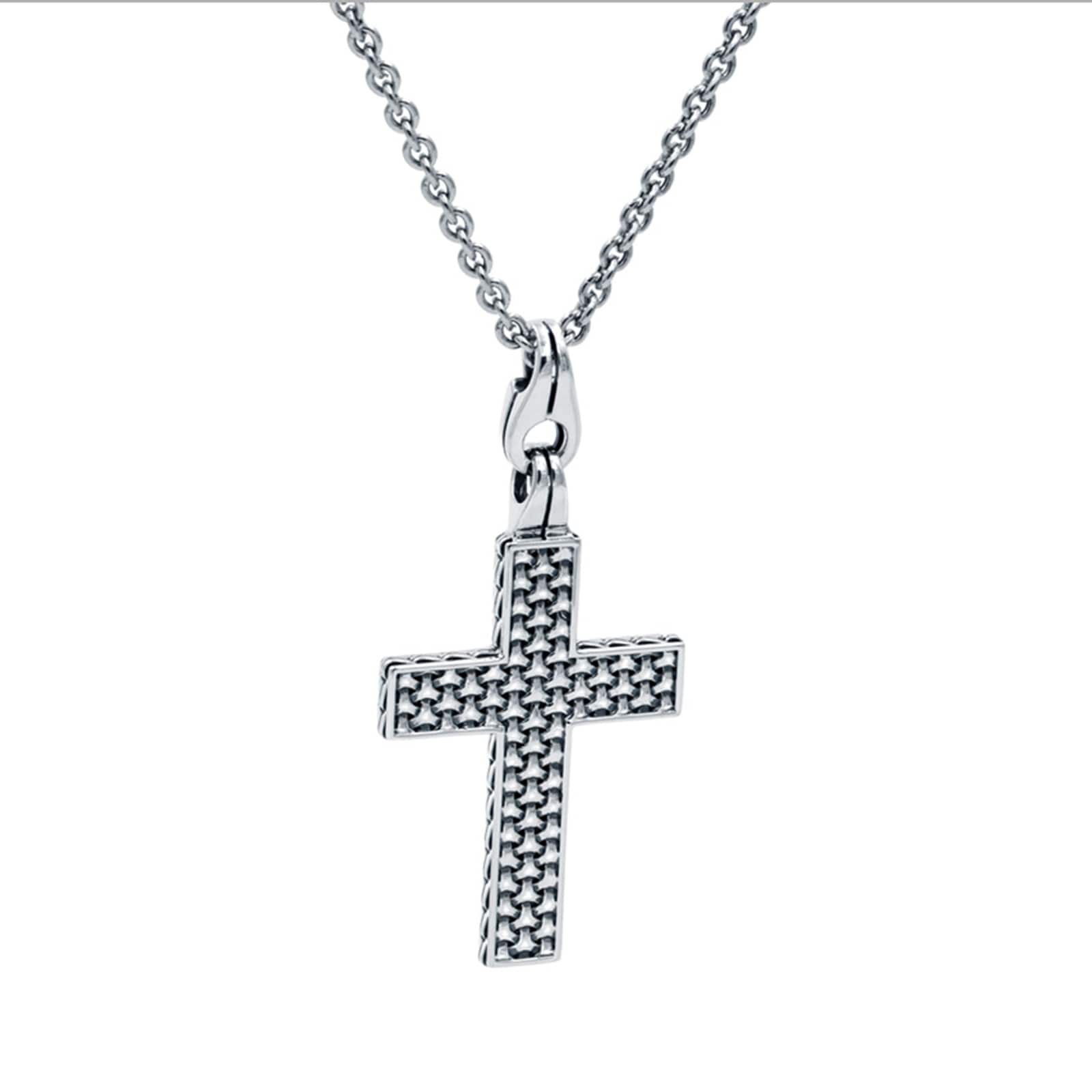 Di Modolo Mens Falco 18K White Gold Cross Pendant
