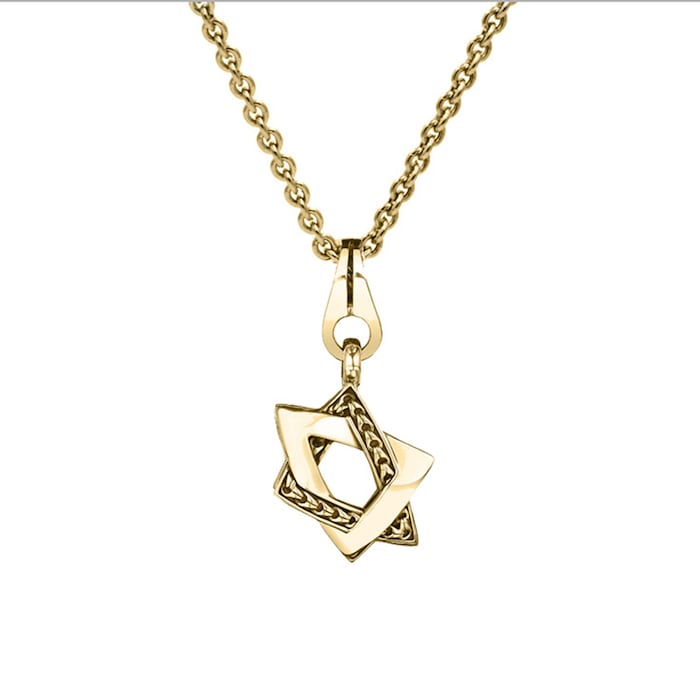 Di Modolo Mens Falco 18K Yellow Gold Star Of David Pendant