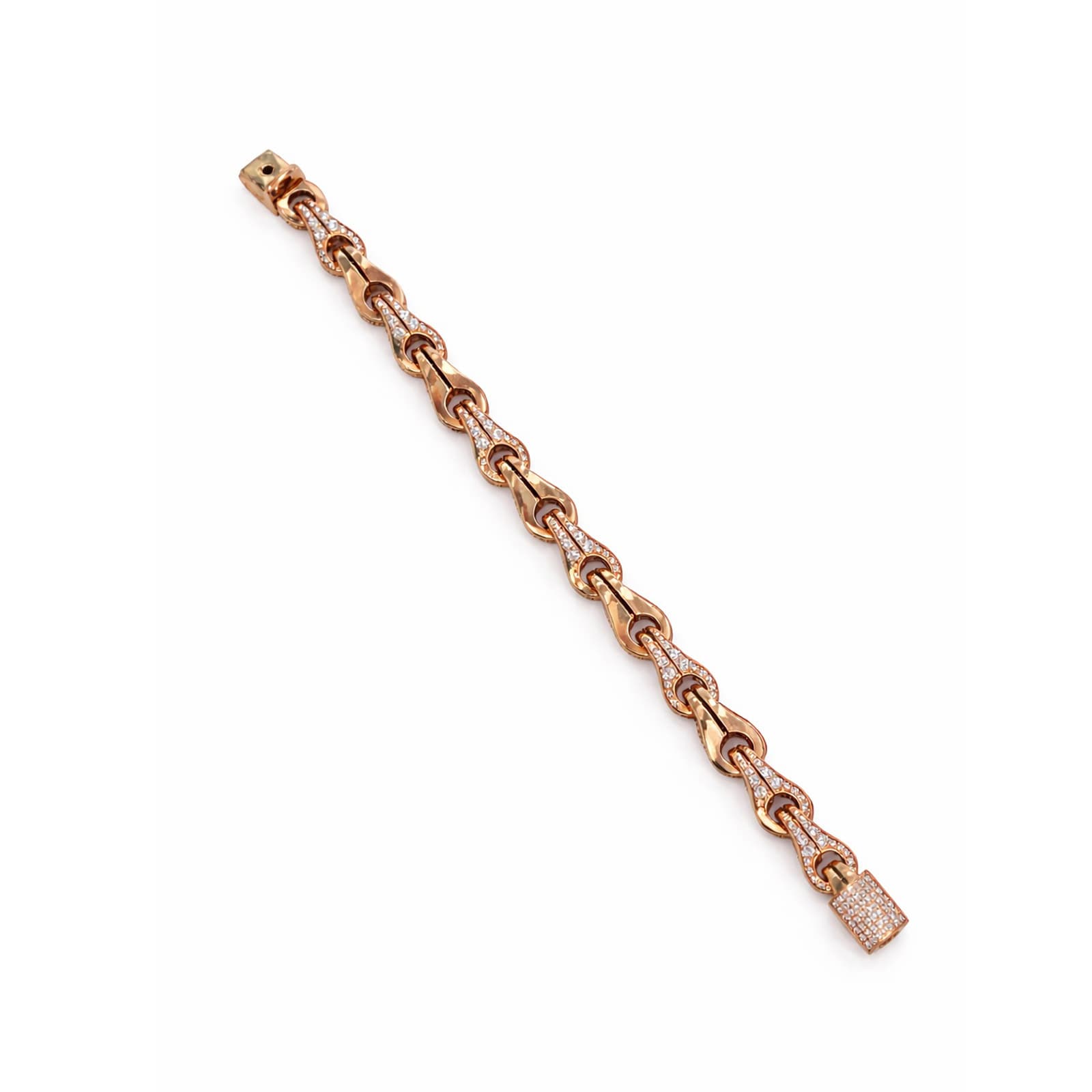 Di Modolo 18k Rose Gold Gents 10mm Falco Diamond 12.52cttw Bracelet