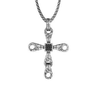 Di Modolo Silver Mens 0.11ct Diamond Cross Necklace Di Modolo Silver Mens 0.11ct Diamond Cross Necklace