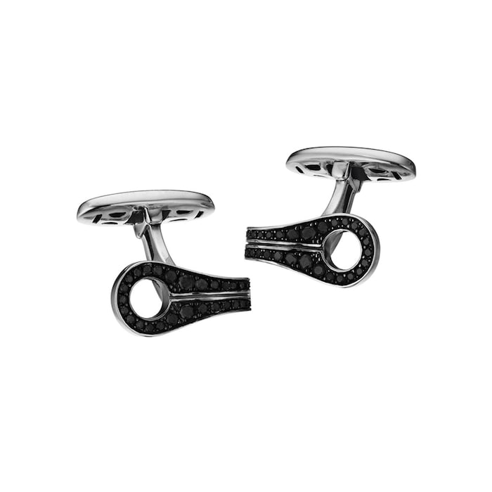 Di Modolo Silver 0.80cttw Black Pave Diamond Cufflinks