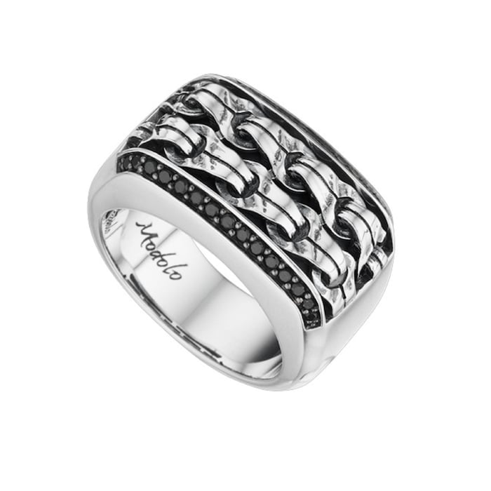 Di Modolo Silver 0.20cttw Pave Black Diamond Ring