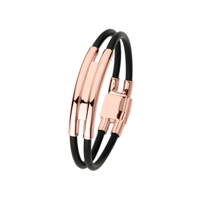 Di Modolo 18k Rose Gold & Rubber Falco Bracelet