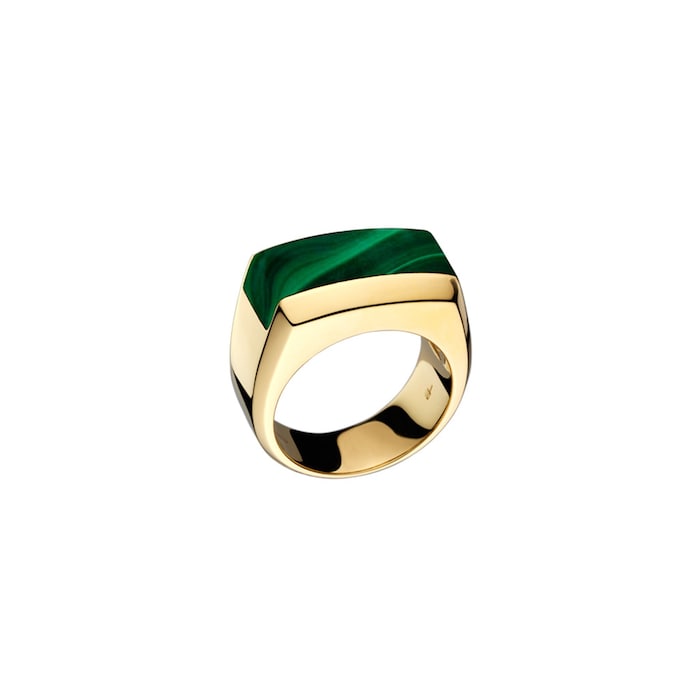 Di Modolo Mens Falco 18K Yellow Gold & Malachite Ring