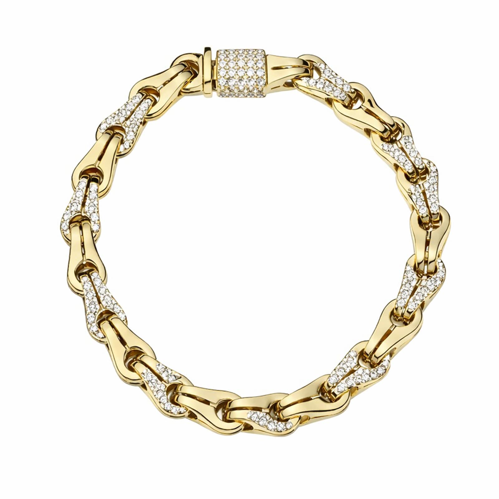 Di Modolo 18k Yellow Gold Falco 8mm 2.10cttw Diamond Bracelet