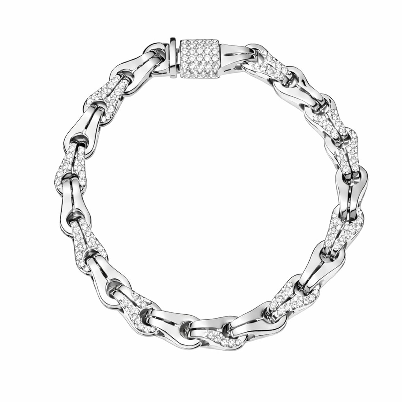 Di Modolo Mens Falco 18K White Gold 2.5cttw Diamond Bracelet