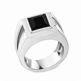 Di Modolo Mens Falco 18K White Gold Square Onyx Ring