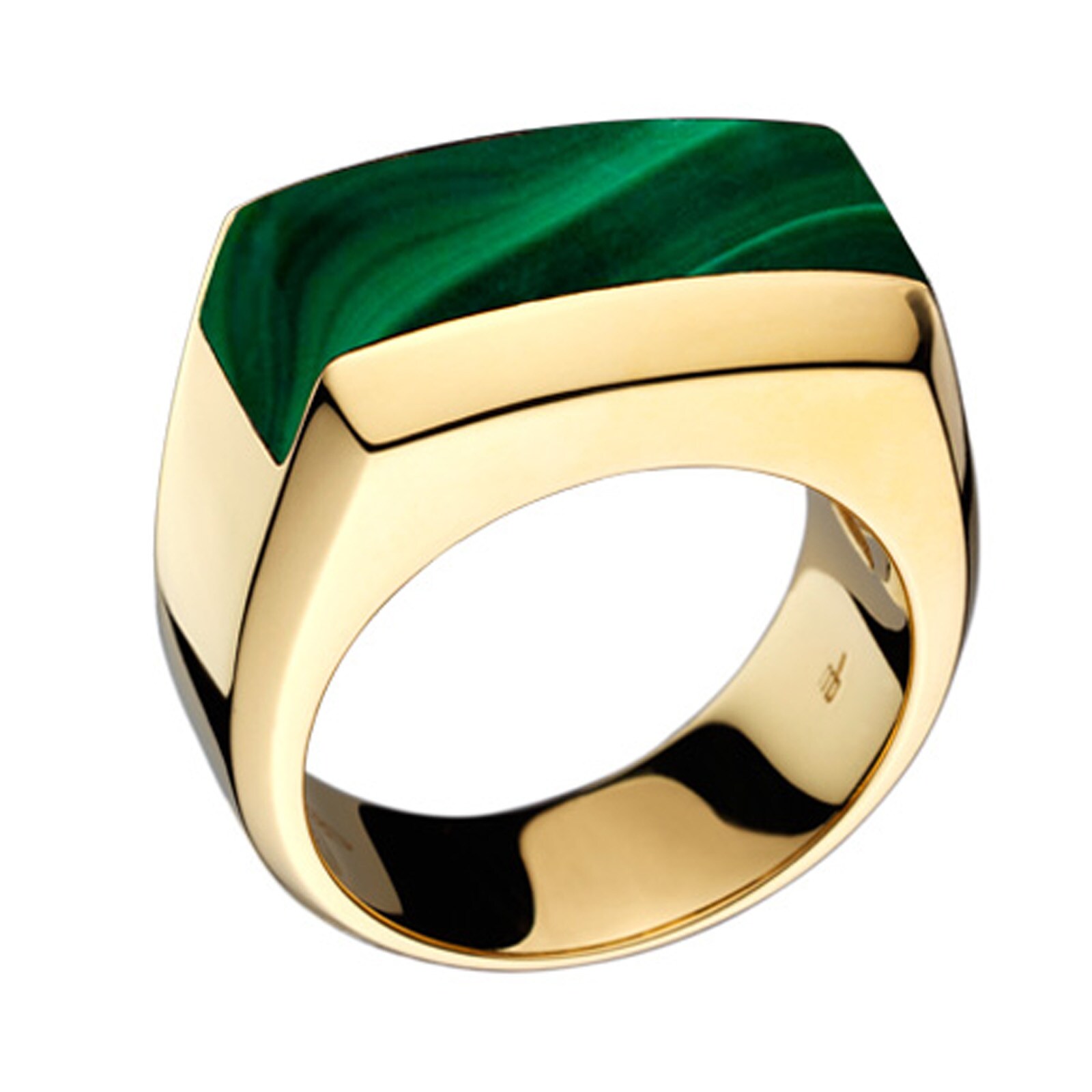 Di Modolo 18k Yellow Gold Falco Malachite Ring - Size 10