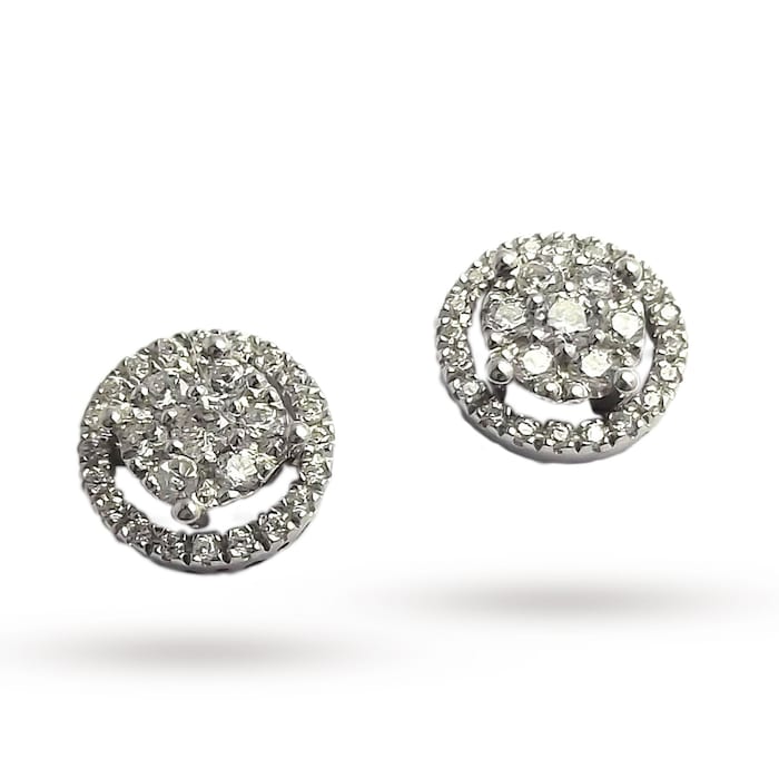 Ponte Vecchio 18ct White Gold 0.30ct Halo Stud Earrings