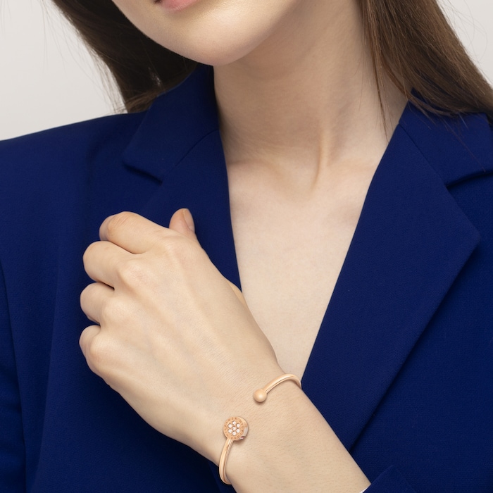 Tommy Hilfiger Rose Gold Coloured Logo Crystal Bangle