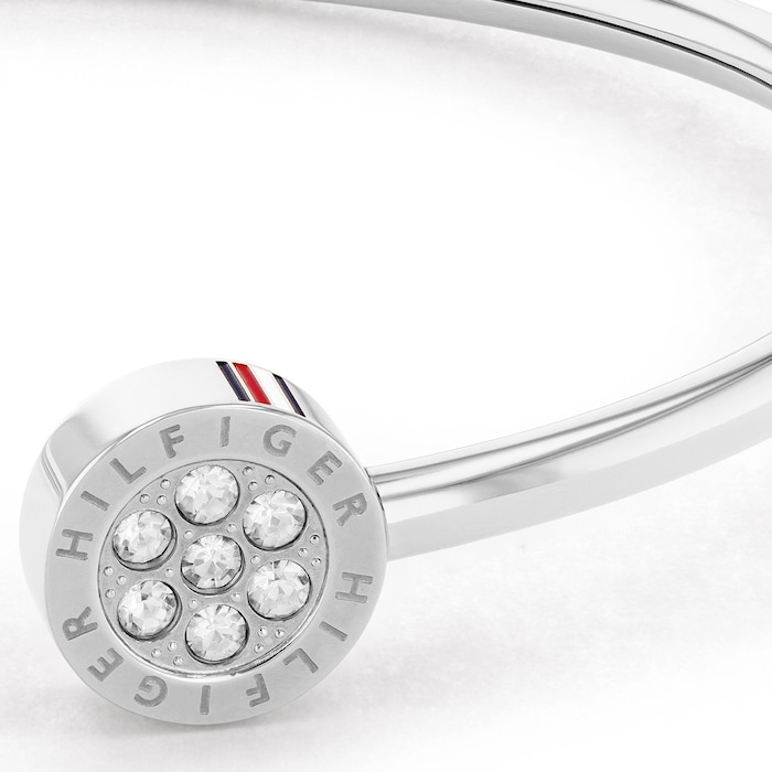 Tommy Hilfiger Stainless Steel Logo Crystal Bangle