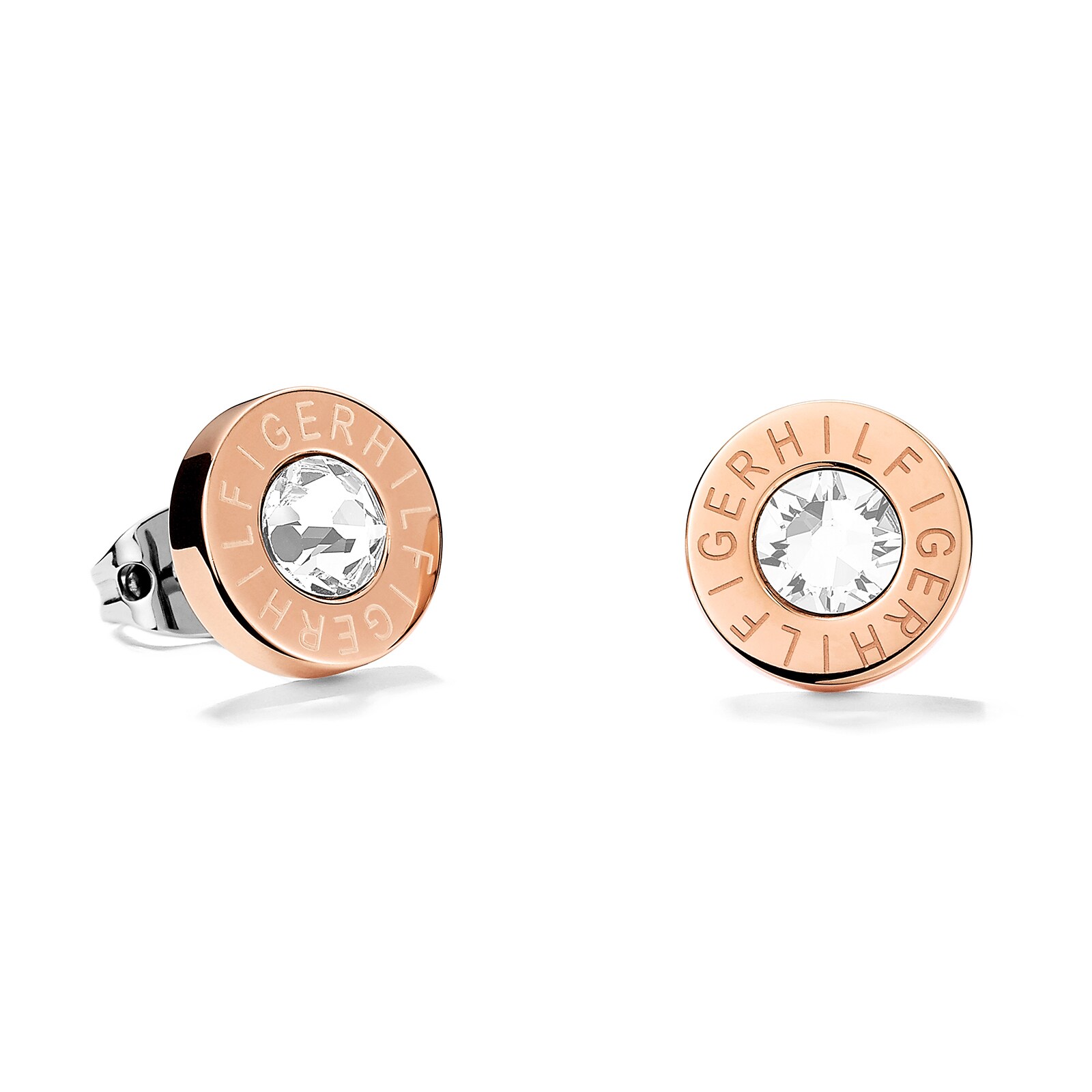 Rose Gold Coloured Fine Core Crystal Stud Earrings