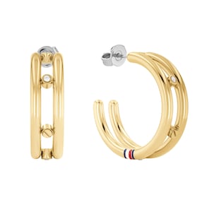 Tommy Hilfiger Yellow Gold Coloured Hardware Hoop Earrings